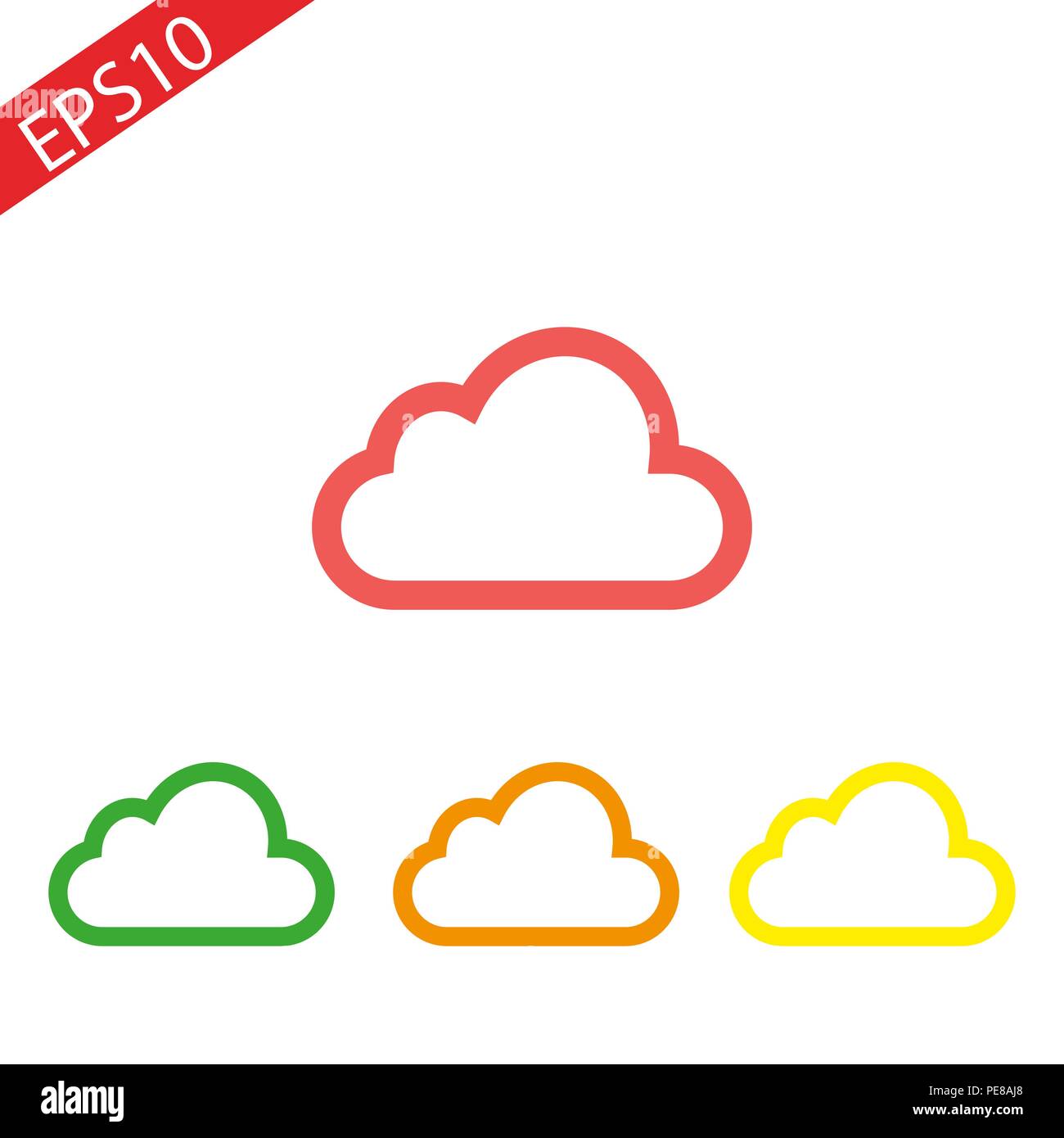 Vector cloud icon colorful flat line.eps 10 Stock Vector Image & Art ...