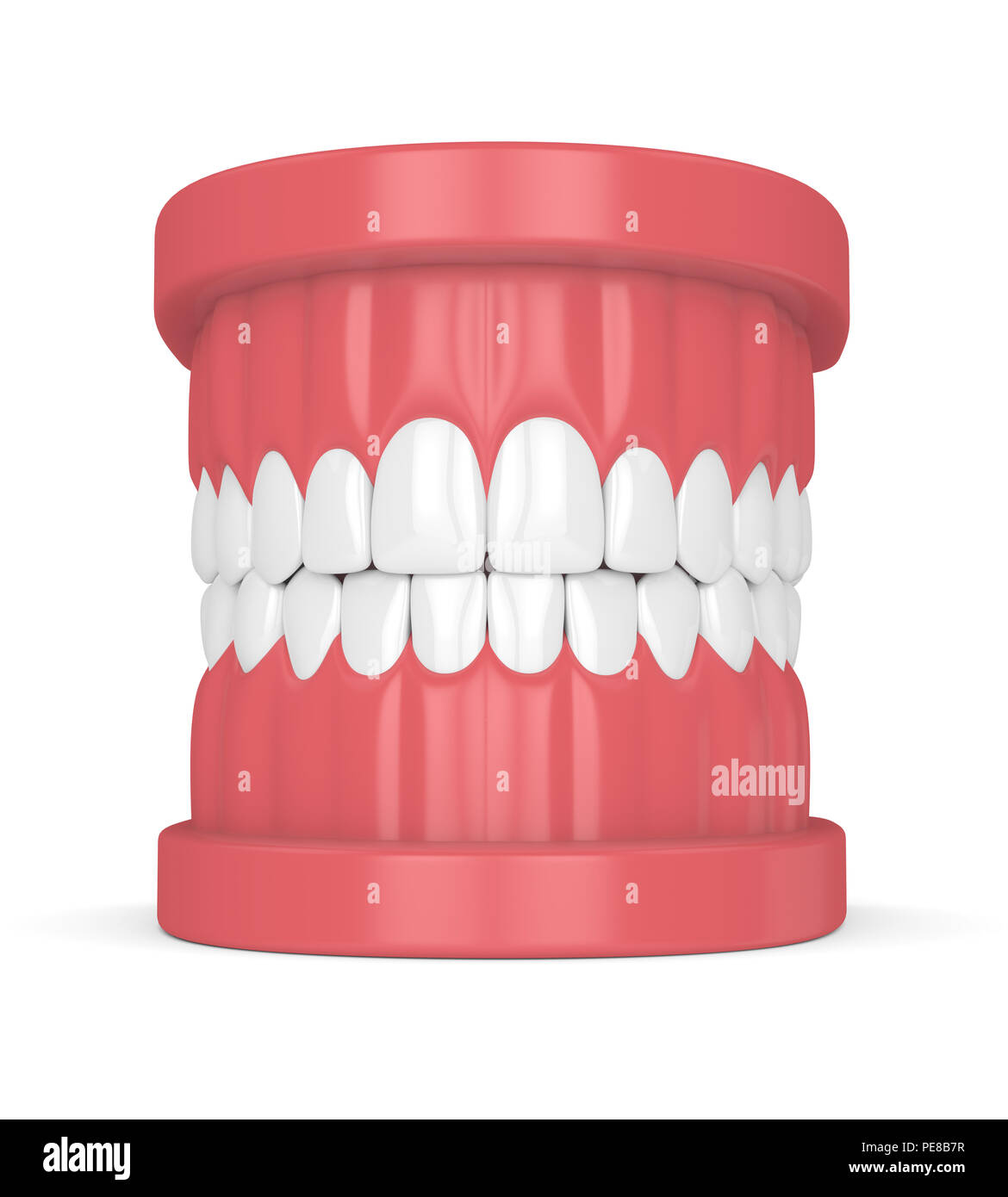 3d render of jaw with teeth over white. Dental healthcare concept Stock ...
