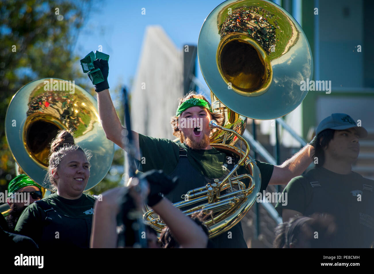 Eastern New Mexico University Greyhound Sound Marching Band tuba player