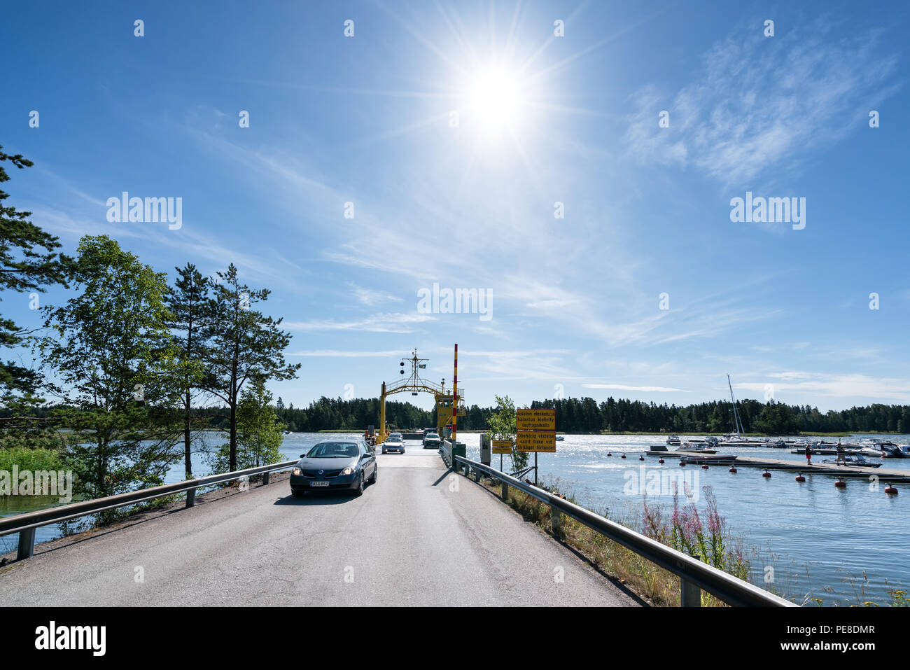 The Pellinki ferry from mainland to the Pellinki island. Porvoo, Finland, Europe, EU Stock Photo