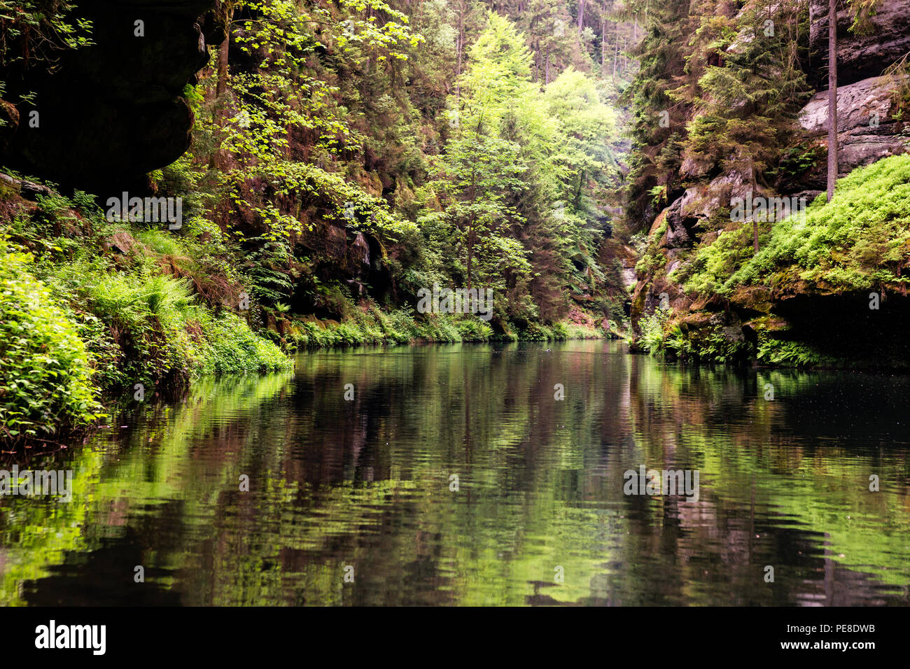 Wandern in der boehmischen Schweiz Stock Photo