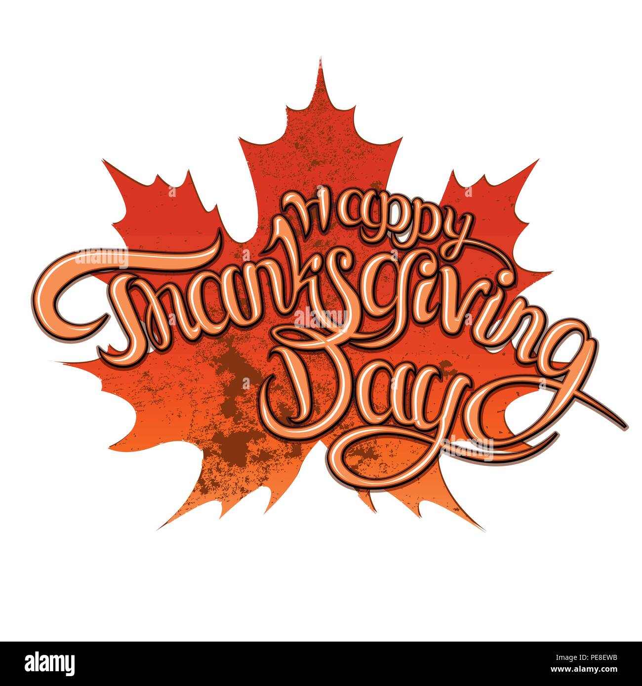 thanksgiving greeting card with happy lettering text vector ...