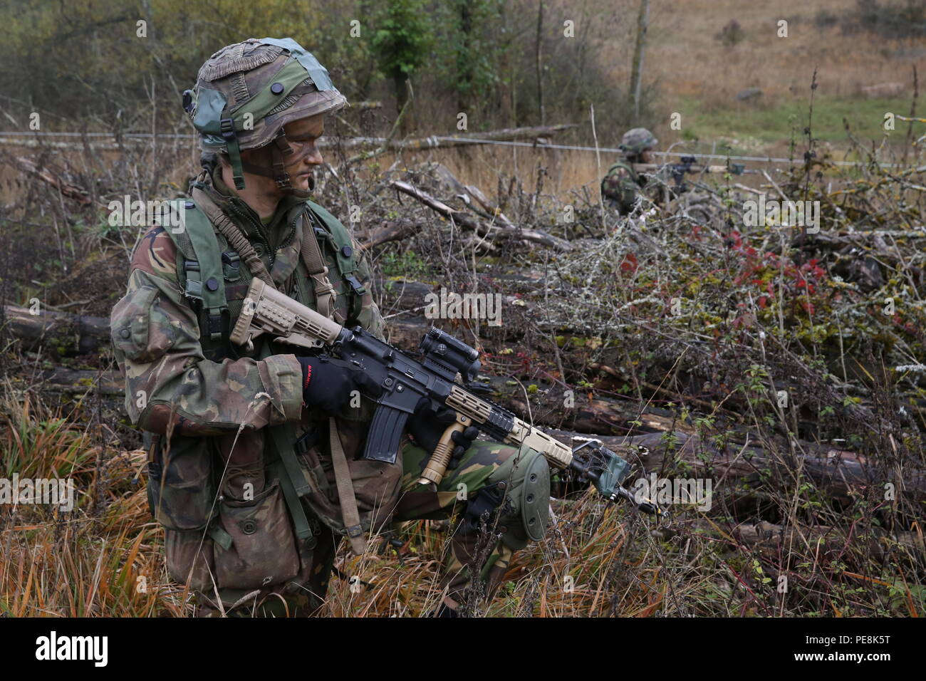 Multiple Dutch soldiers from the 112th Engineer Company, 45th ...
