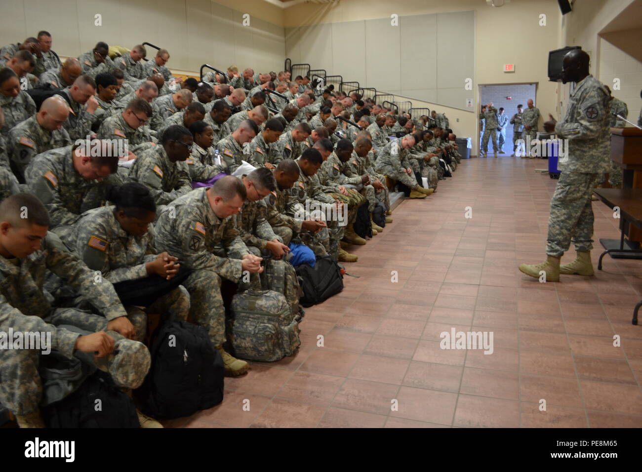 Capt. Daniel Omusinde, chaplain, leads the 1st Battalion, 204th Air