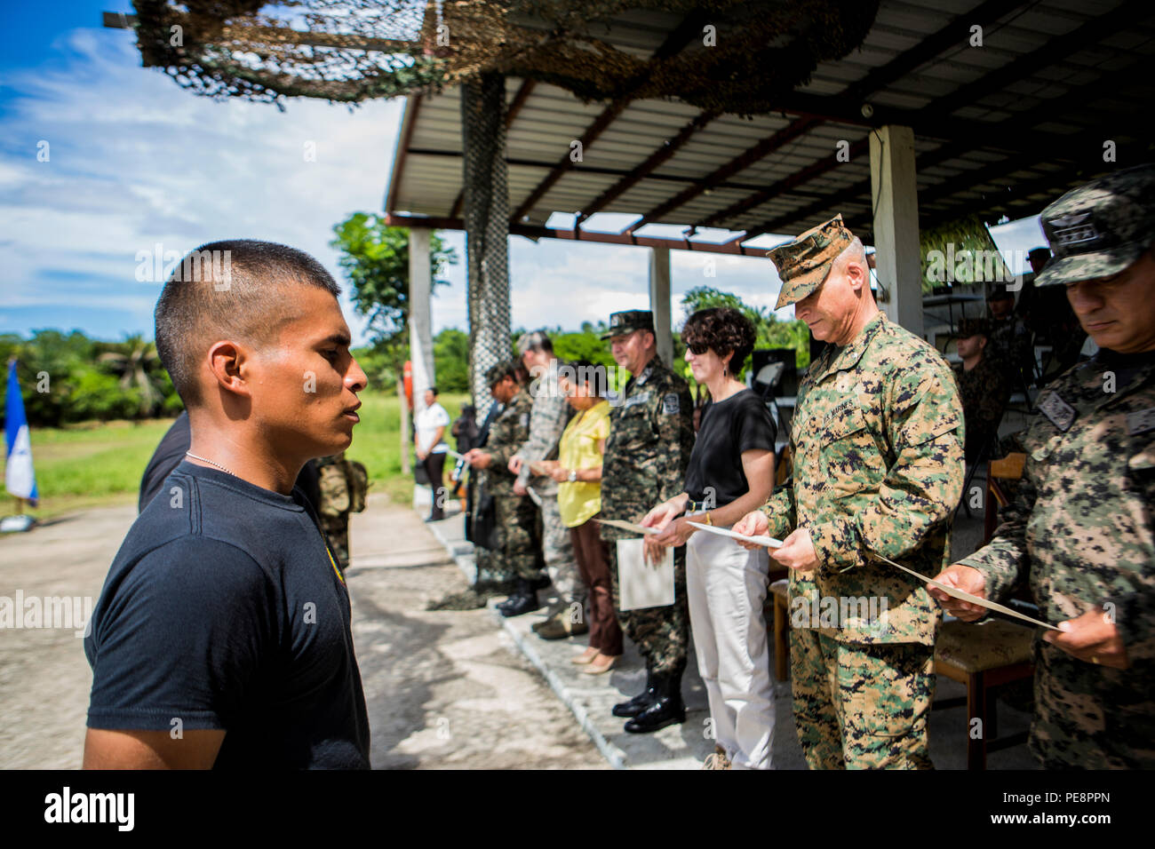 Distinguished guests and U.S. Marines with Special Purpose Marine Air ...