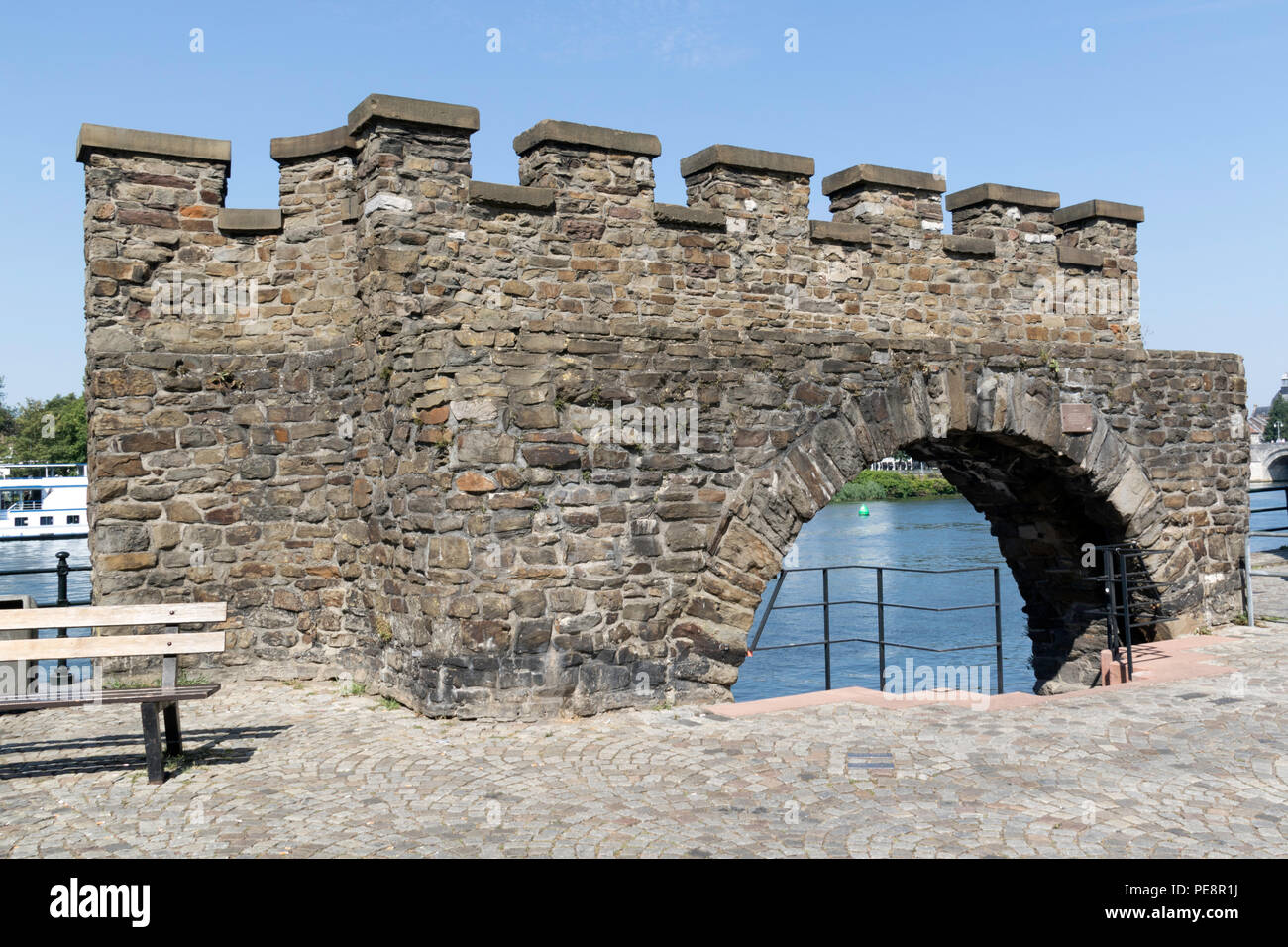 Old river gate on the River Meuse in Maastricht Stock Photo