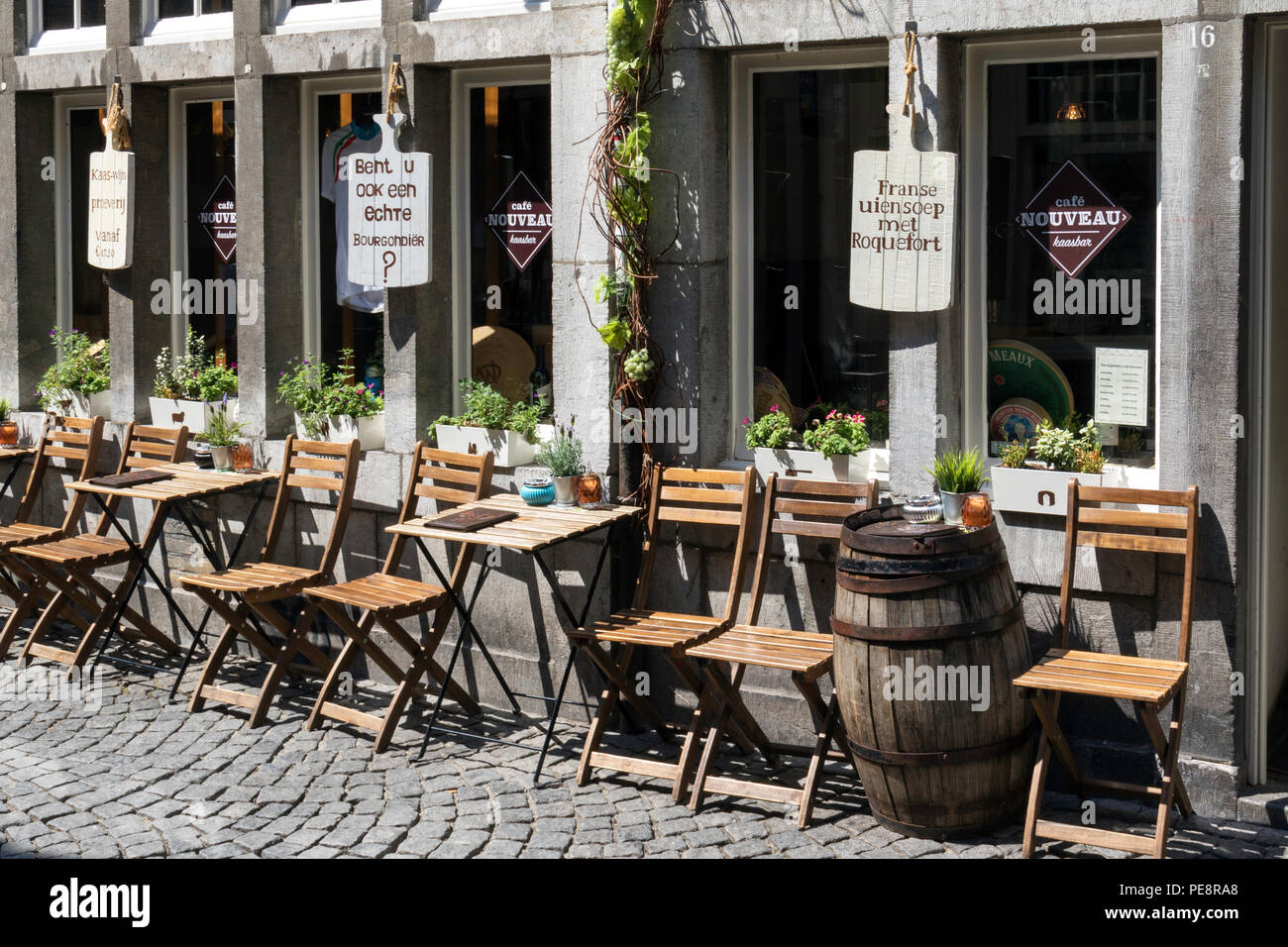Alfresco dining at Maastricht restaurant Stock Photo