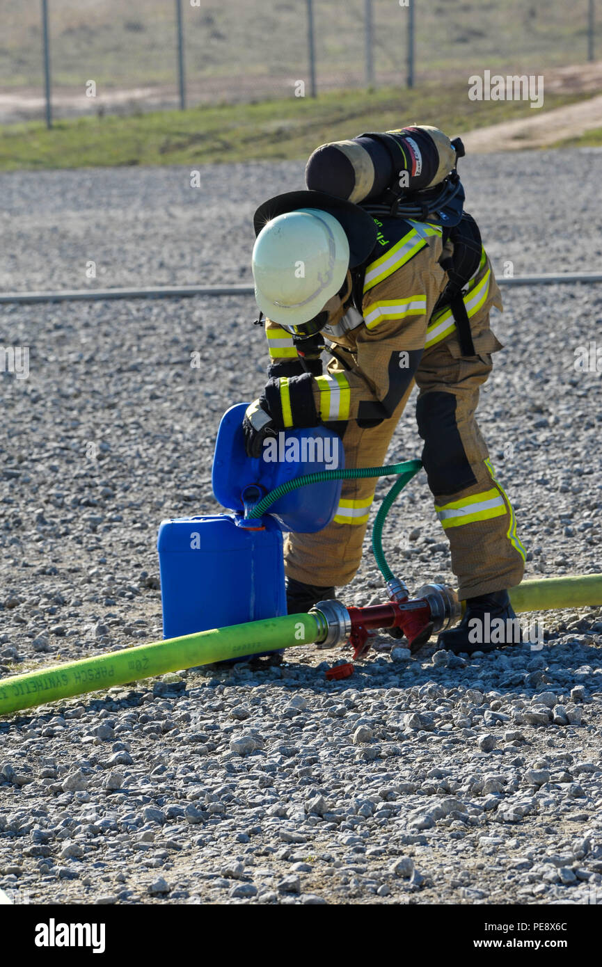Urlas Base Firefighters from U.S. Army Europe conducted annual Firefighter II ...