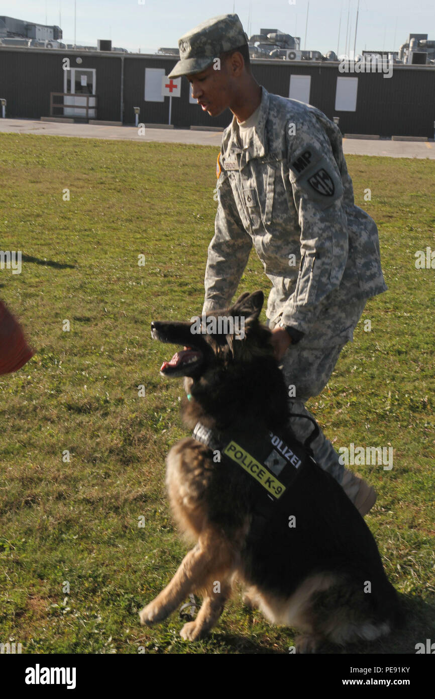 U.S. Army military working dog handler Spc. David Desmond, deployed to ...