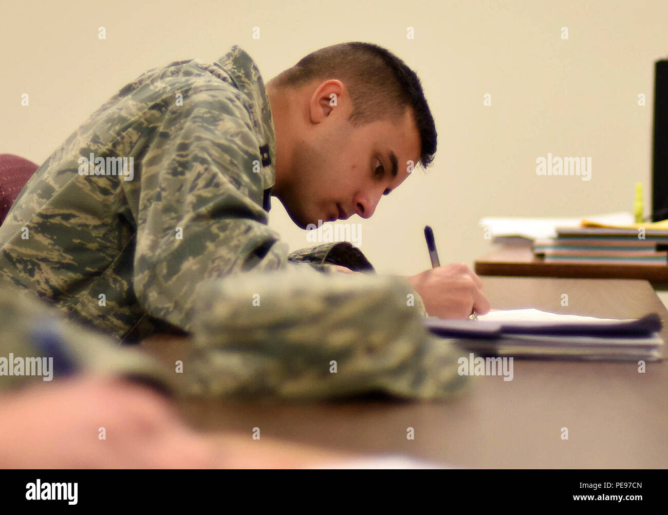 Capt. Christopher Lovas, 341St Operation Support Squadron Combat Crew  Commander, Fills Out Required Paperwork During A Briefing At The Malmstrom Air  Force Base, Mont. Traffic Management Office Nov. 16, 2015. Military Members