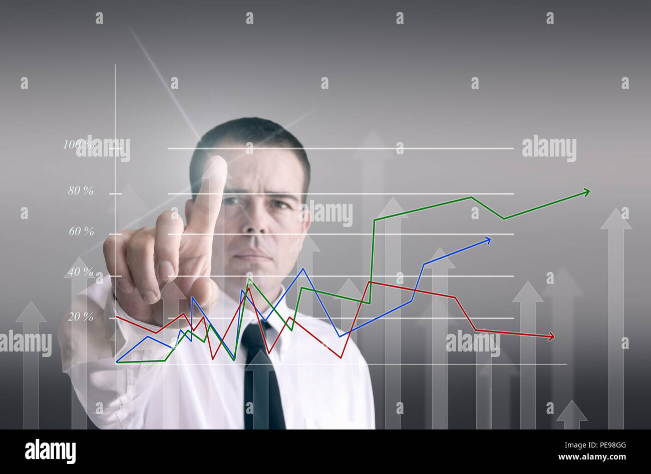 Estadísticas pantalla táctil / Statistics touchscreen Stock Photo