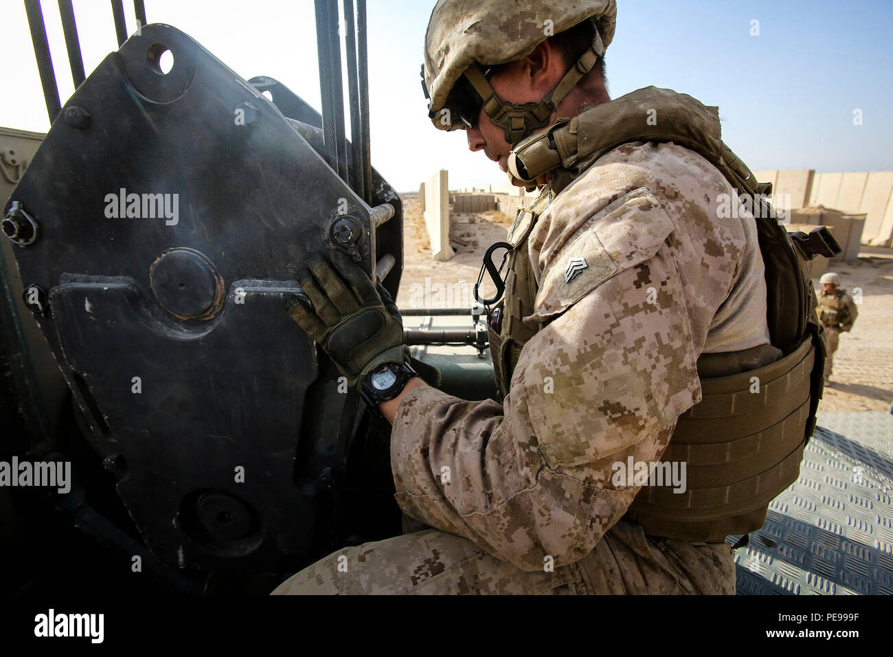 U.S. Marine Sgt. Edward Hooper, an electrician with Engineer Company