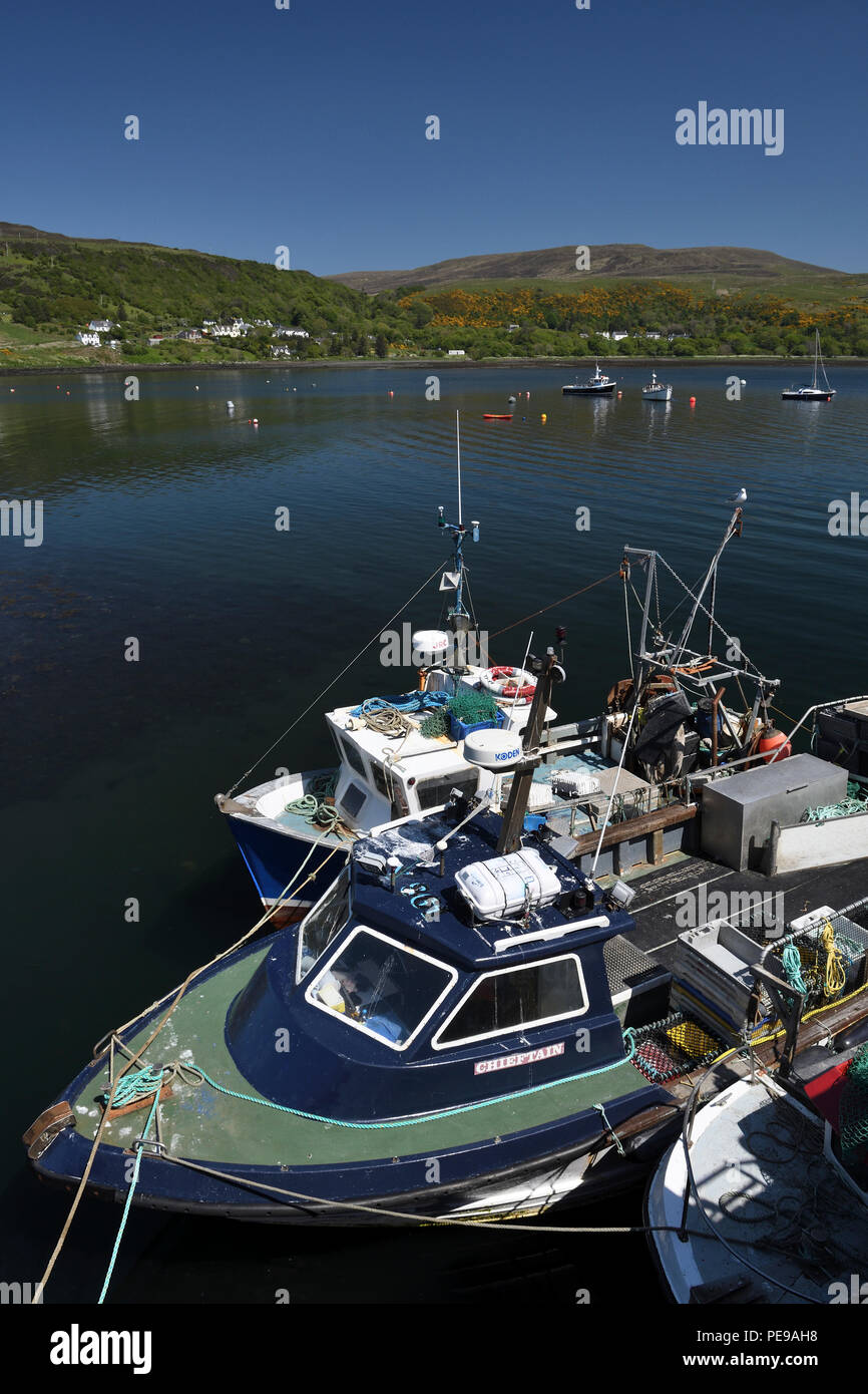 fishing boats at uig harbour;isle of skye;scotland Stock Photo Alamy