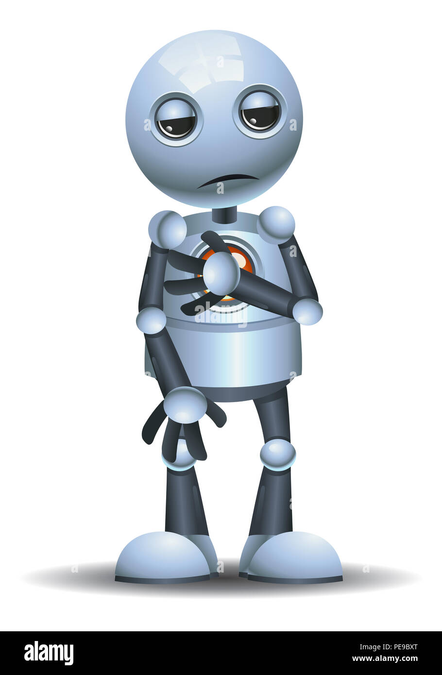Blue robot cartoon isolated on white background Stock Vector Image & Art -  Alamy