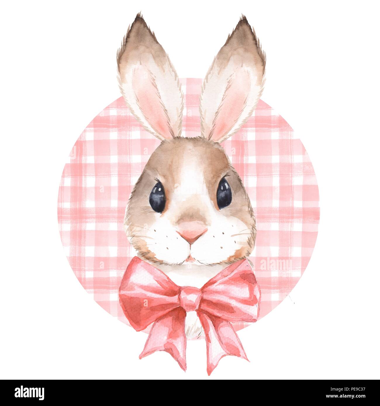Cute rabbit. Watercolor illustration. Isolated on white background ...