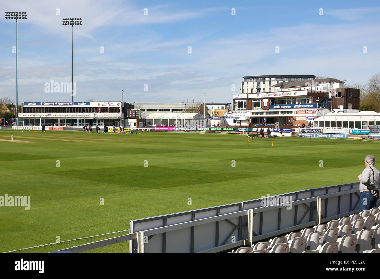 General view of the ground ahead of the start of Essex CCC vs Gloucestershire CCC, Specsavers County Championship Division 2 Cricket at the Essex Coun Stock Photo