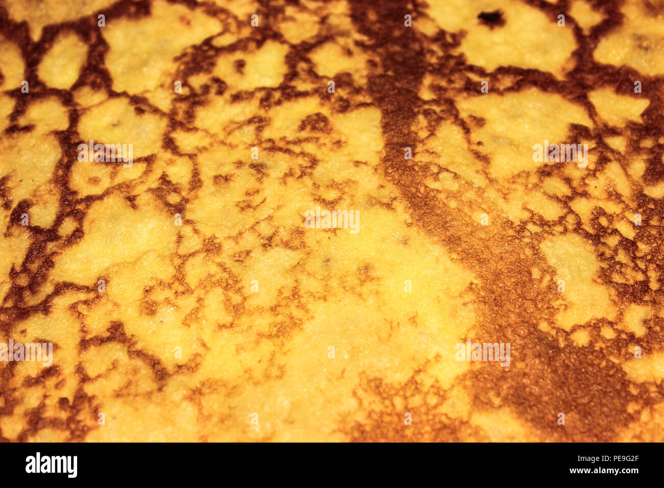 Pancake texture close-up. Stock Photo