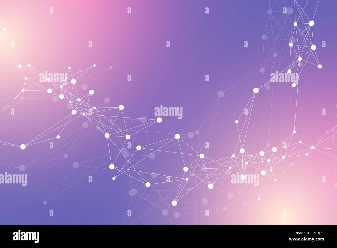 Technology abstract background with connected line and dots. Big data ...
