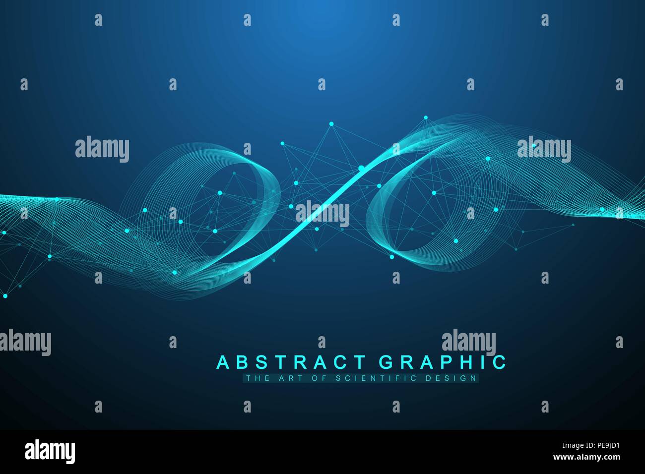 Vector abstract background with a colored dynamic waves, line and ...