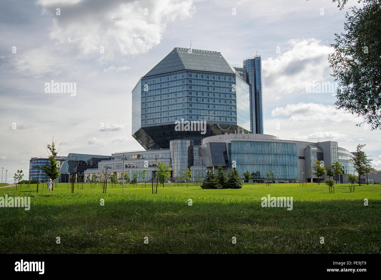 MINSK, BELARUS-AUGUST 5, 2018: National Library of Belarus building Stock Photo