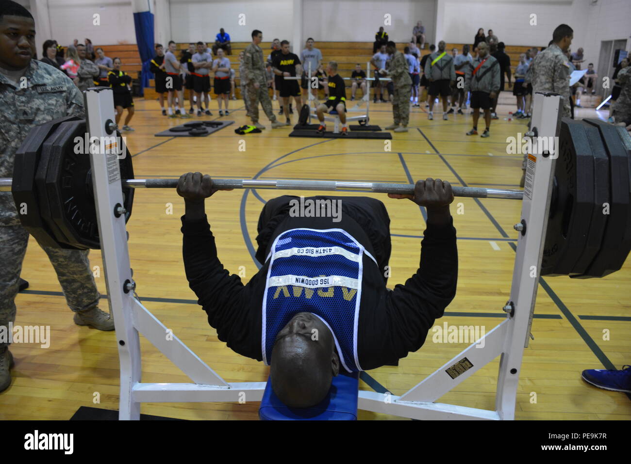 A Soldier With The 3rd Infantry Division Participates In The Bench