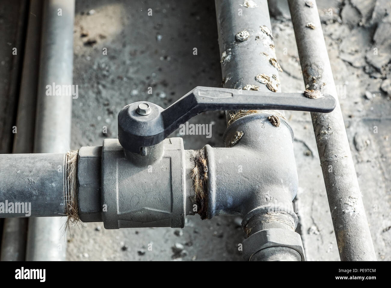 pipe off the water supply, both old rust corrosion Stock Photo Alamy