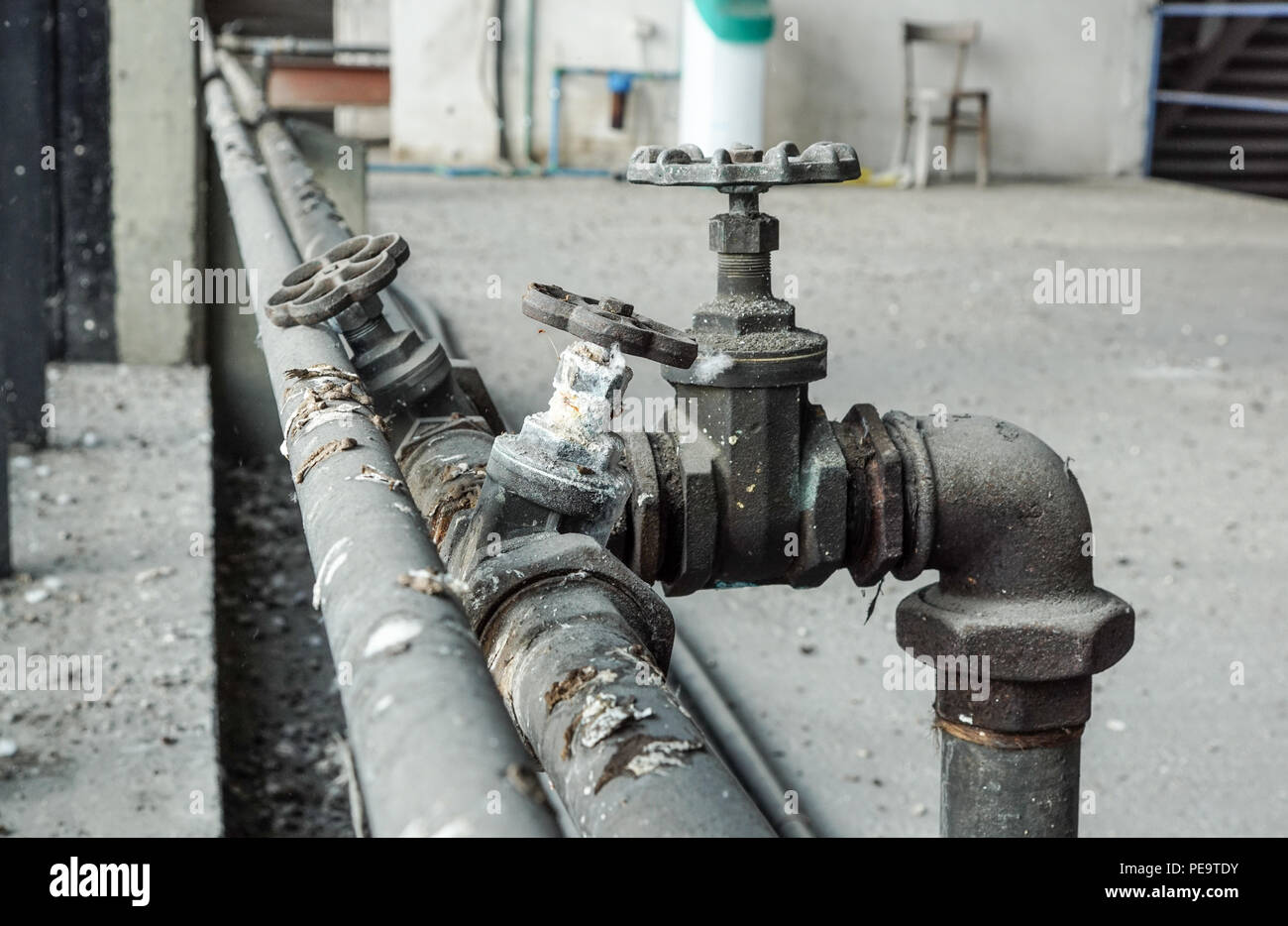 pipe off the water supply, both old rust corrosion Stock Photo Alamy