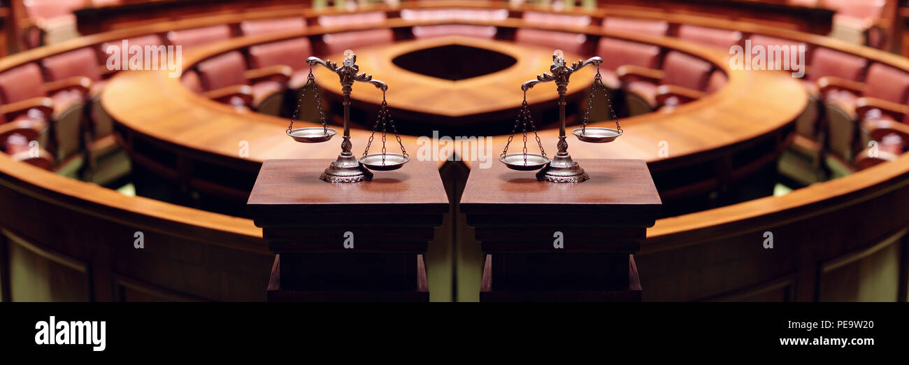 Court Scale Part Decorative Scales of Justice in the Courtroom Stock Photo - Alamy