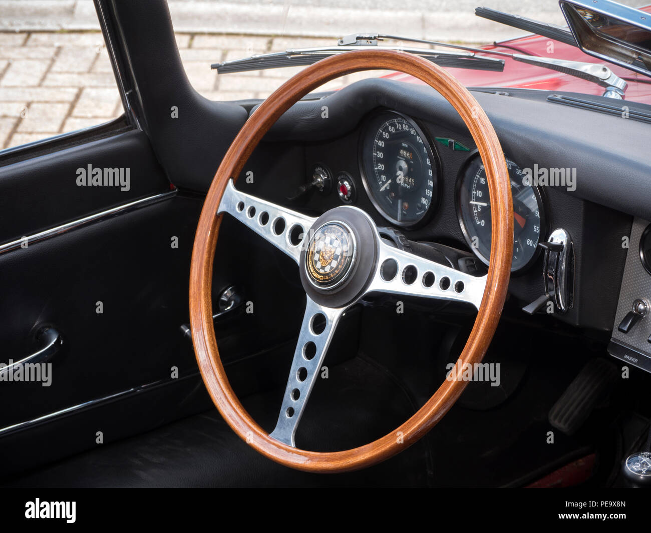 1964 Jaguar E Type dash board Stock Photo