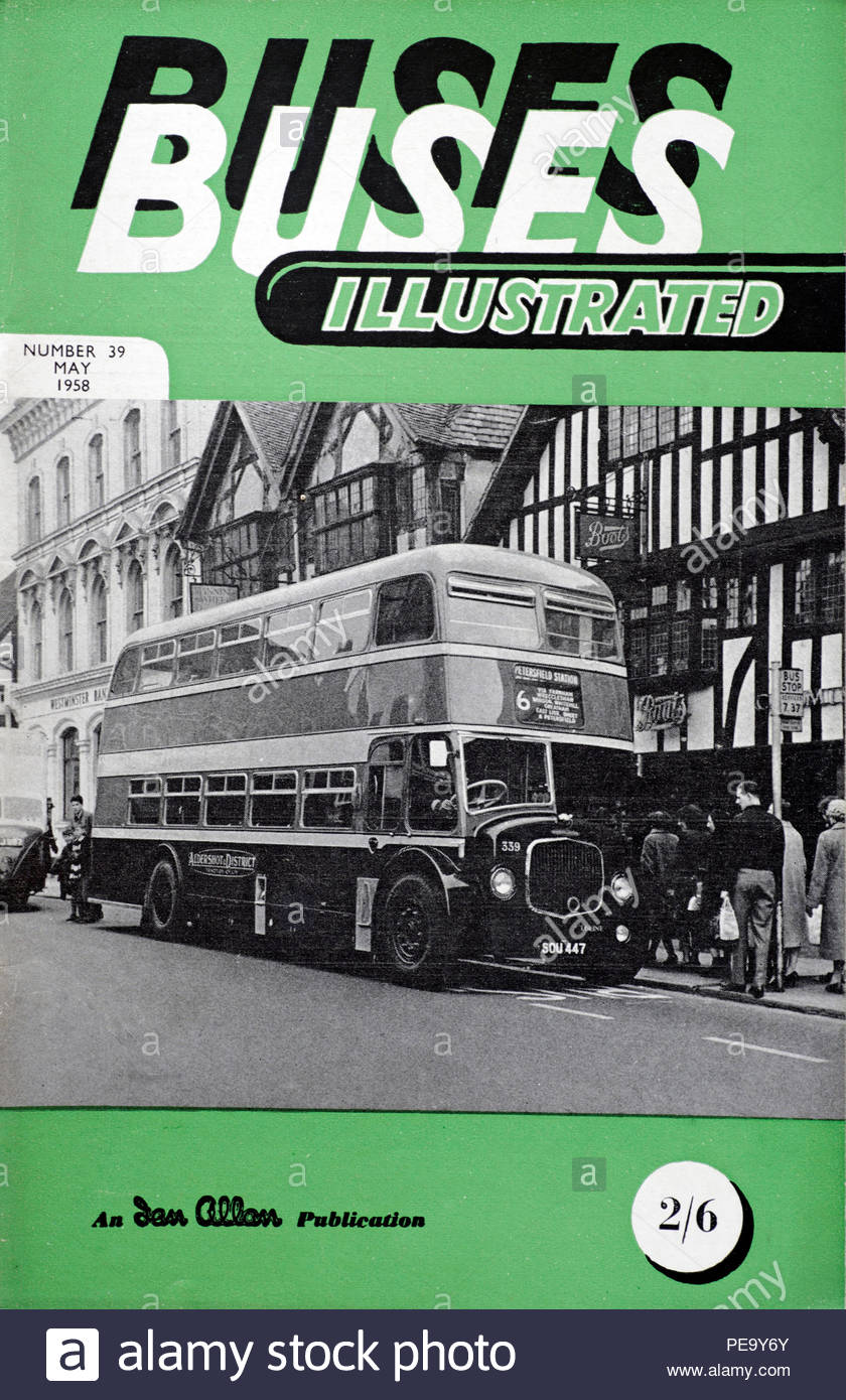 Buses Illustrated, vintage UK monthly magazine from 1958 Stock Photo