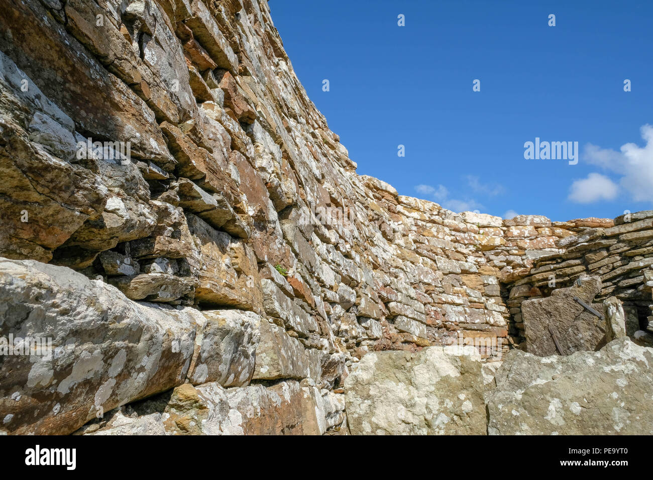 Corbelled Wall at Broch of Gurness Stock Photo