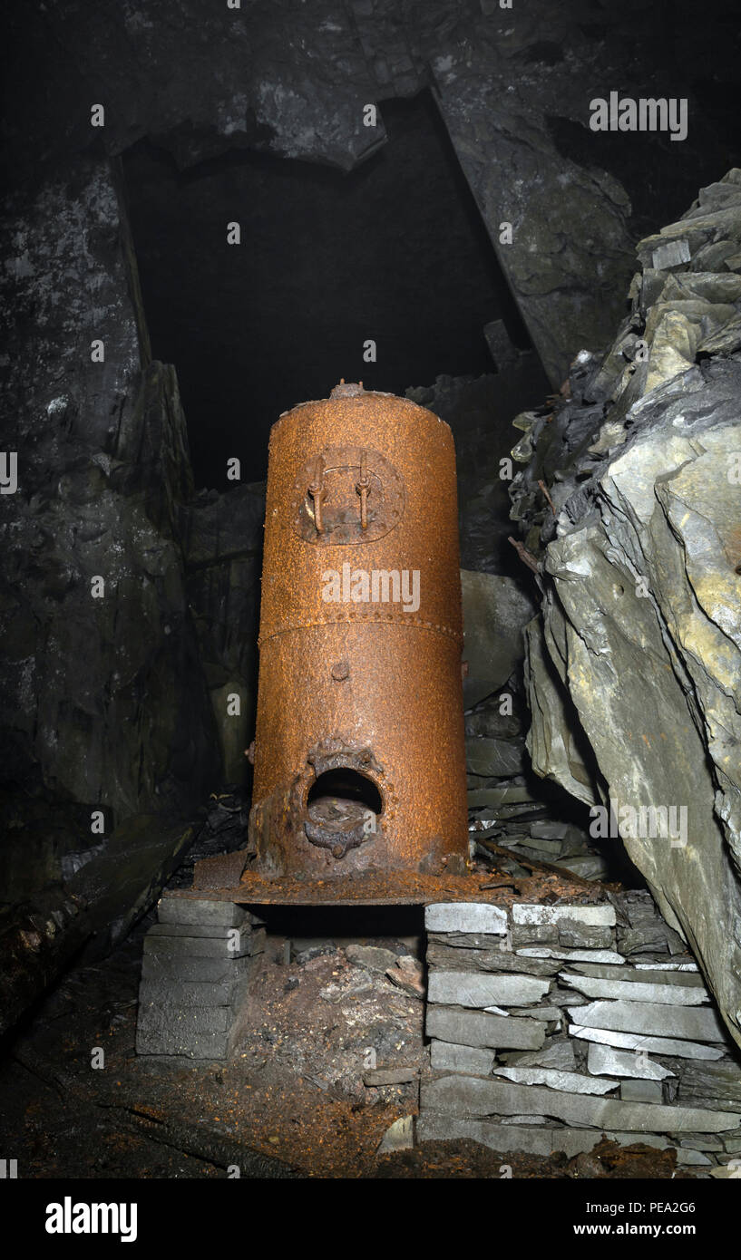 Minllyn Slate Mine/Quarry at Dinas Mawddwy, an old boiler here possibly