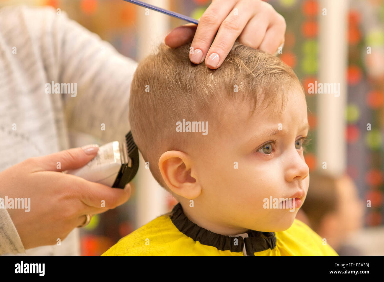 Close Up Of Hands Of Hairdresser The Woman Is Standing And Making