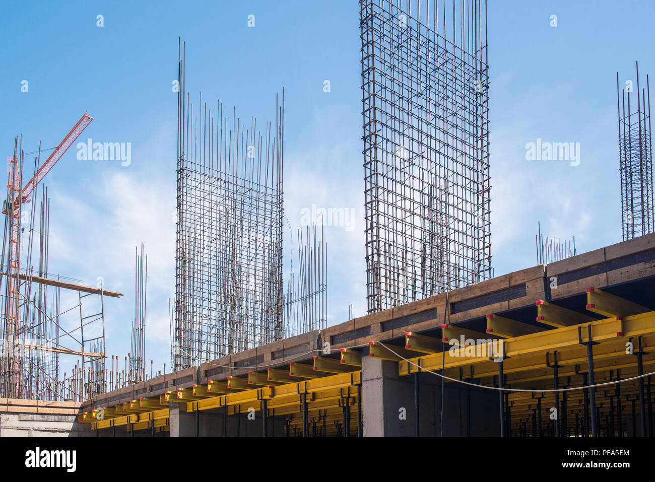 reinforced concrete structures of the building under construction