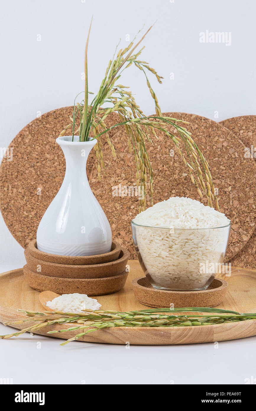 Glass bowl of rice on background,shallow Depth of Field,Focus on rice ...