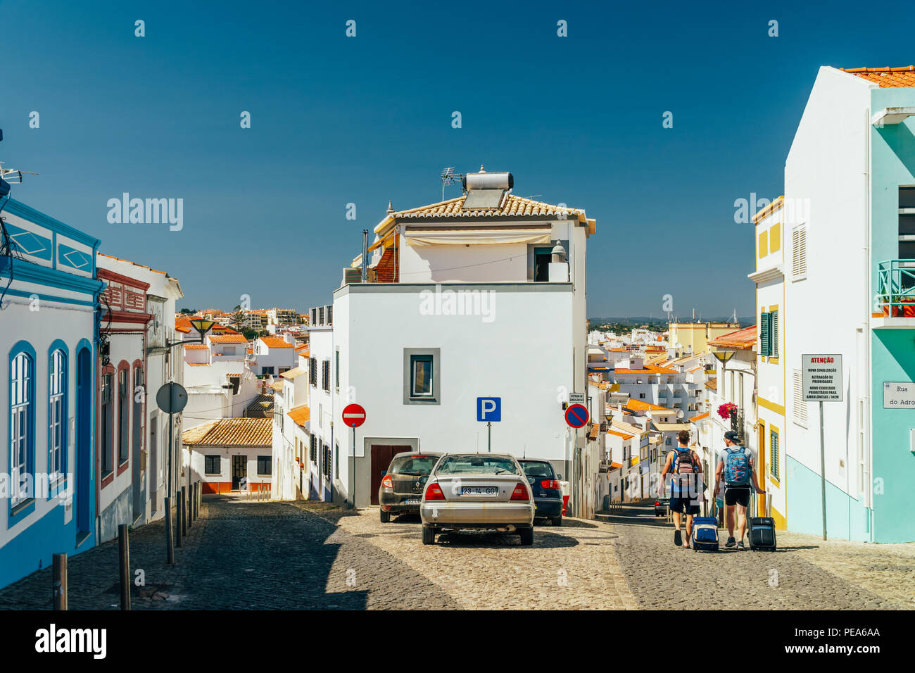 LAGOS, PORTUGAL - AUGUST 31, 2017: Beautiful Architecture In Downtown City Of Lagos In Portugal Stock Photo