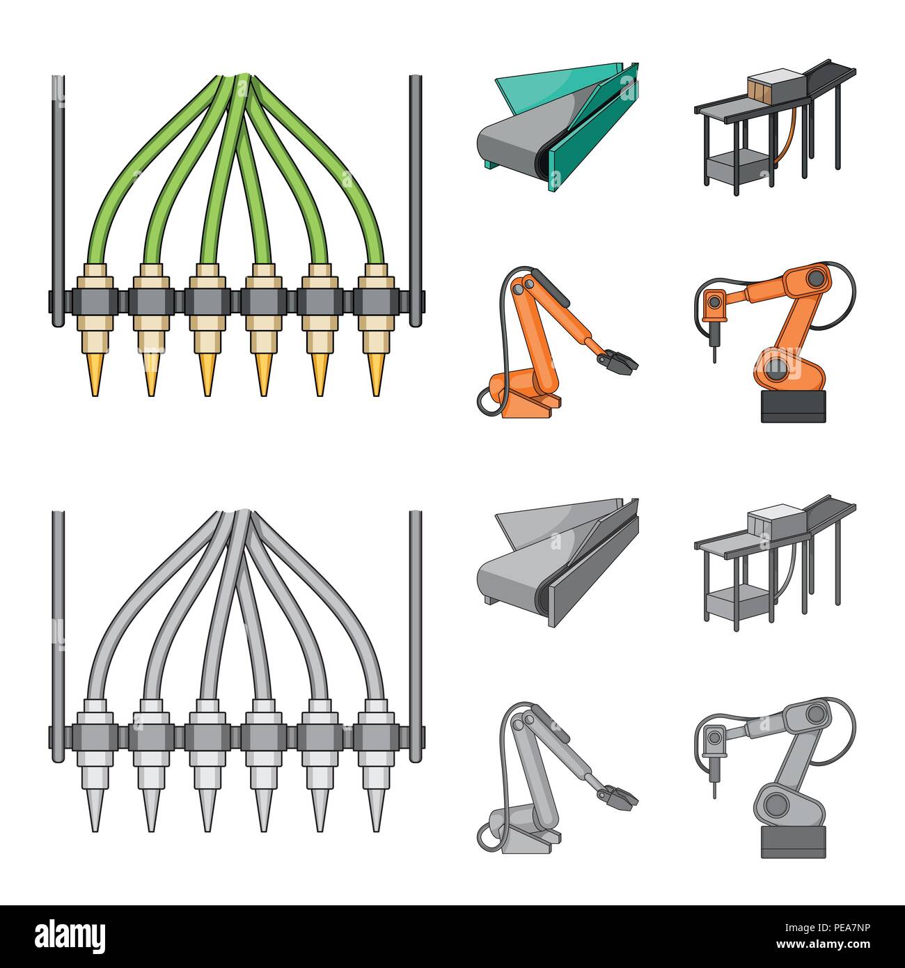 Modern equipment and other icon in cartoon,monochrome style.Machine