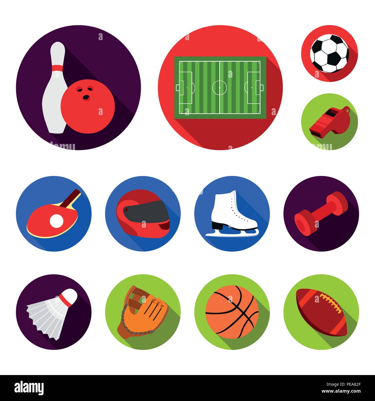 Different kinds of sports flat icons in set collection for design ...
