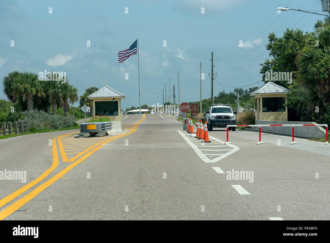 Fort DeSoto Park Florida USA - Fort Desoto Park Florida Usa Approach Road And Pay Booths PEABFG 