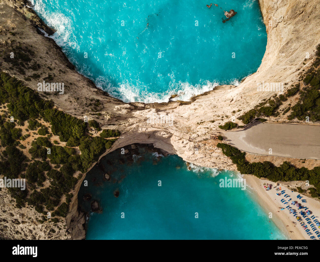 Aerial wild greek beach rocks hi-res stock photography and images - Alamy