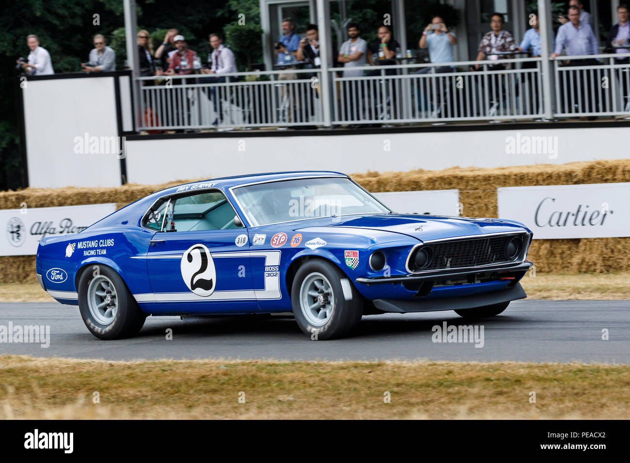 1968 Ford Mustang Boss 302 Scca Trans Am Racer With Driver Dan Dimitriadis At The 18 Goodwood Festival Of Speed Sussex Uk Stock Photo Alamy