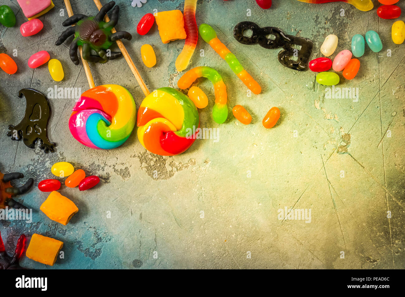 Overhead view candies autumn hi-res stock photography and images - Alamy