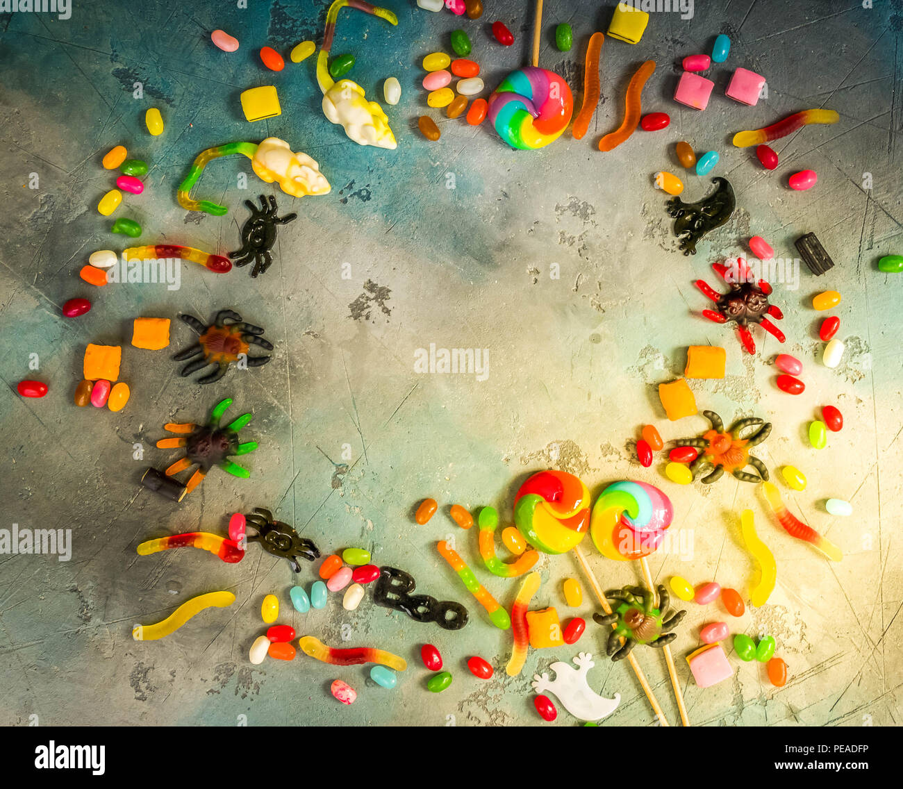 Overhead view candies autumn hi-res stock photography and images - Alamy