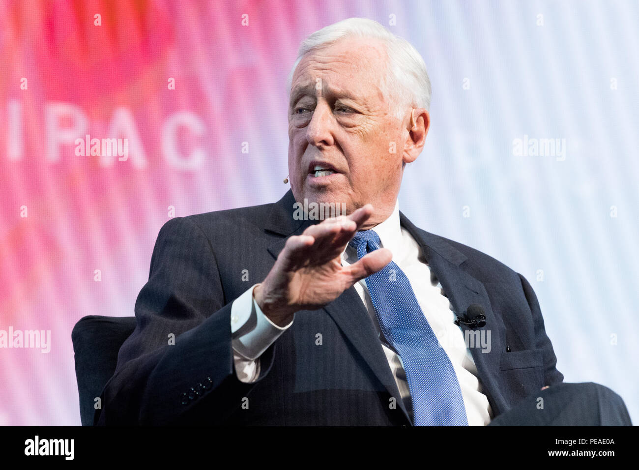 Steny Hoyer, Representative (D) for Maryland's 5th congressional district, speaking at the AIPAC (American Israel Public Affairs Committee) Policy Con Stock Photo