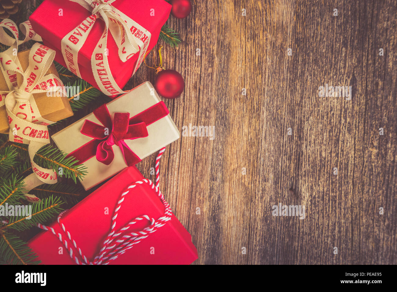 Christmas gift giving Stock Photo Alamy