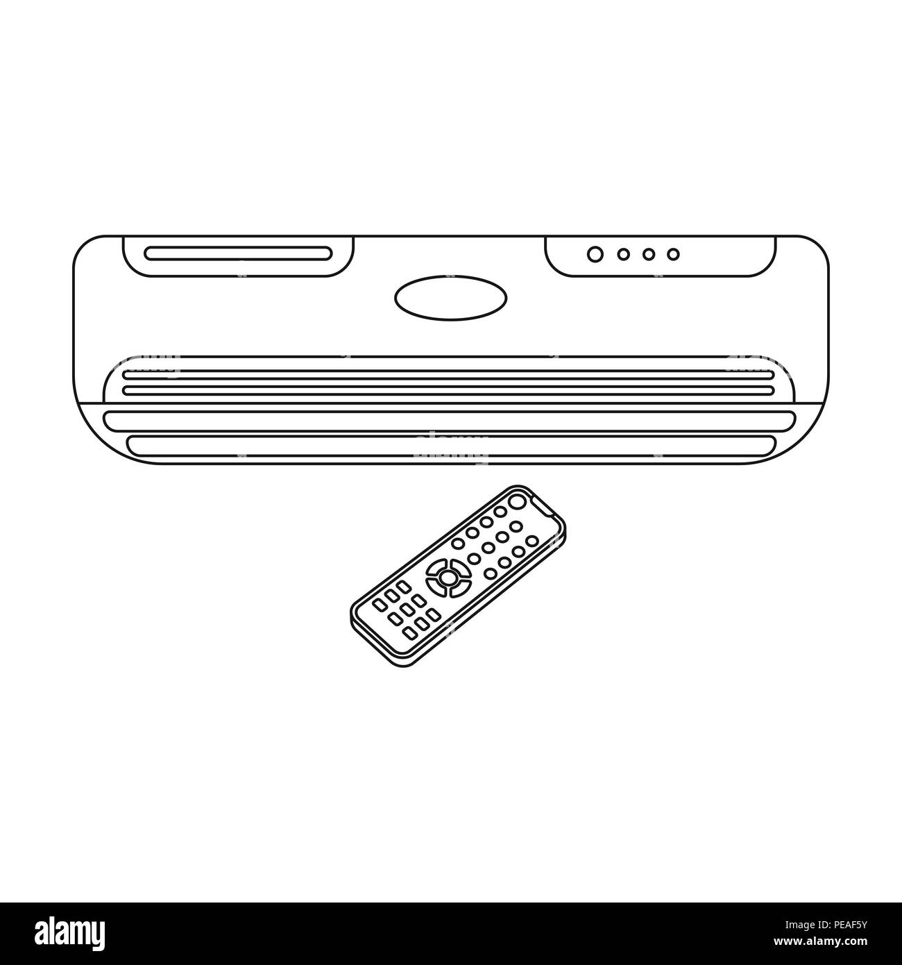 Device-air-cond-outlet-outline Stock Illustration - Illustration
