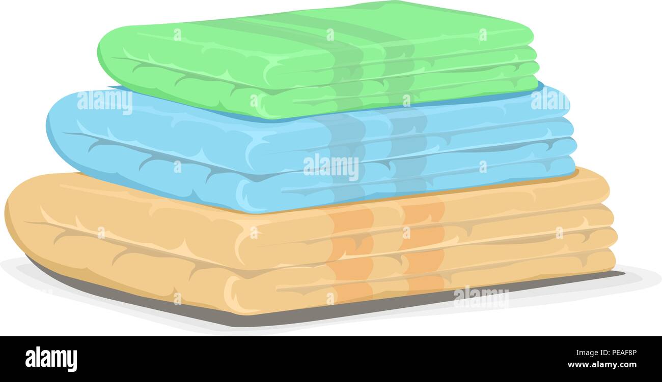 Pile of bath towels Stock Vector