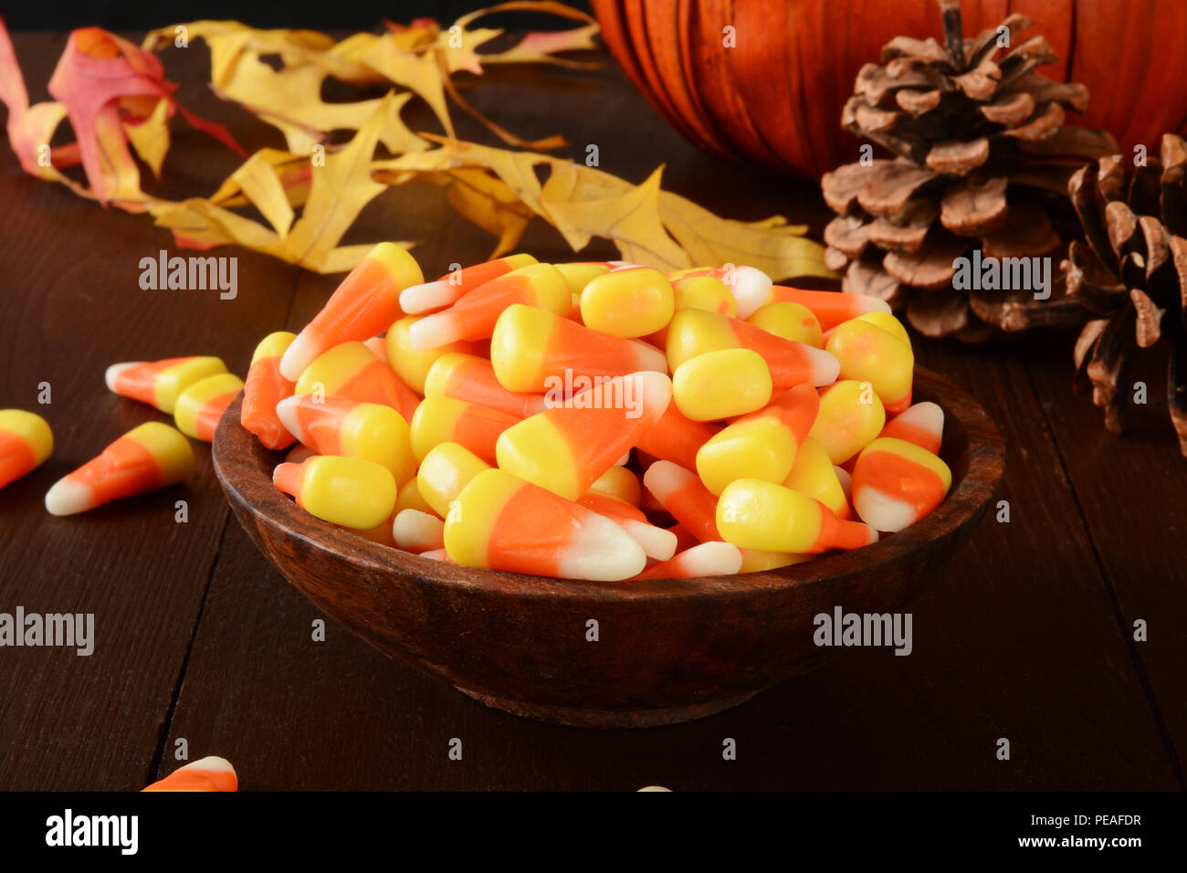 Bowl of pumpkin candy hi-res stock photography and images - Alamy