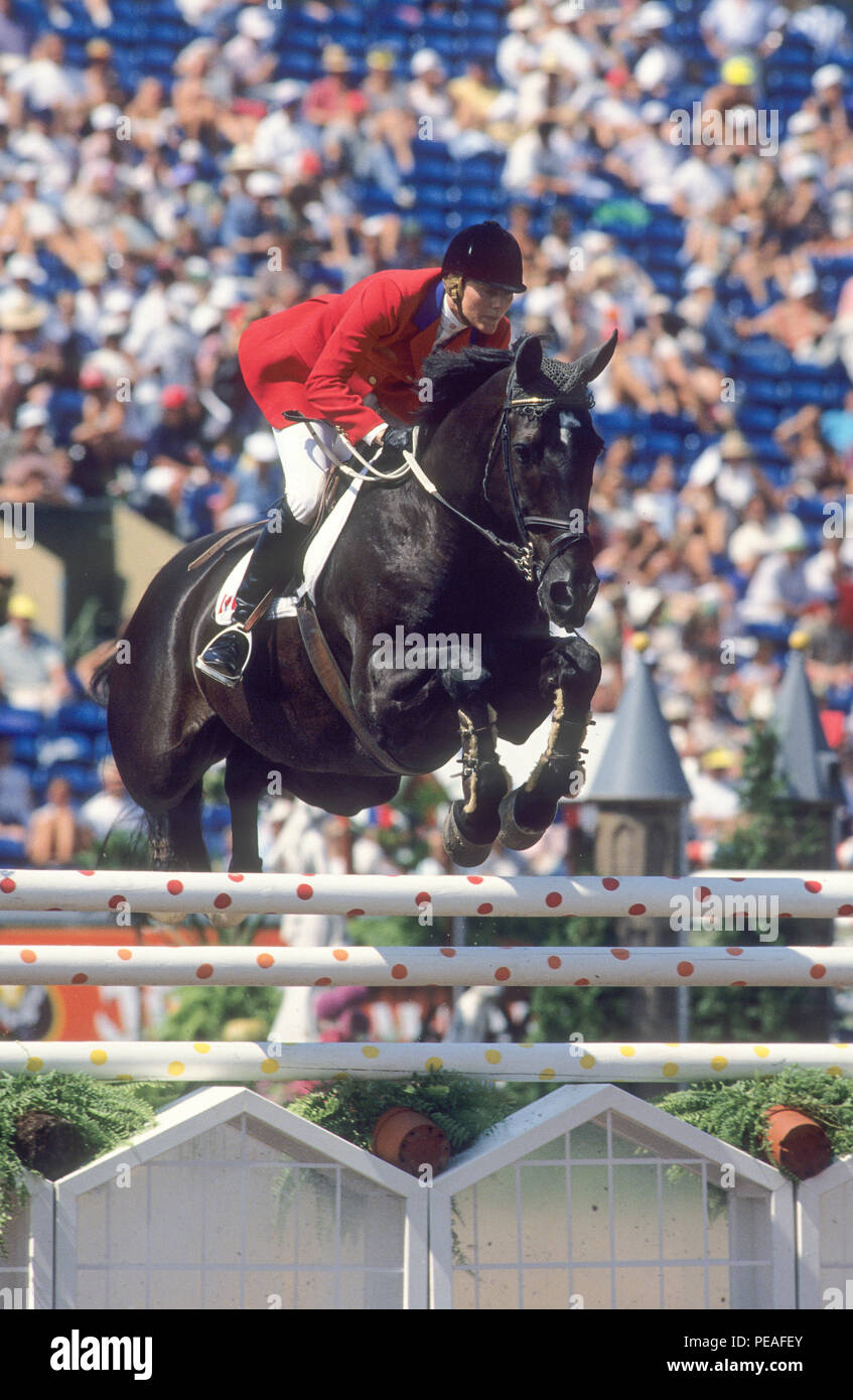 World Equestrian Games, The Hague, 1994, Beth Underhill (CAN) riding