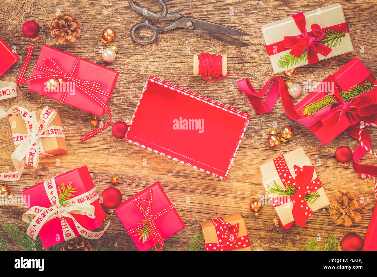 Christmas gift giving Stock Photo - Alamy